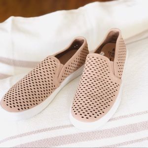 Tan Faux Leather Slide On Flats Size 6